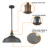 Industrial Black Barn Pendant Light Rod Adjustable Kitchen Lighting